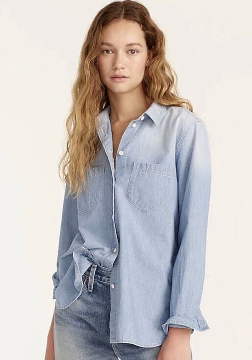 J.CREW Tops - J CREW Classic-fit Chambray Shirt Relax Fit Women's 2 New